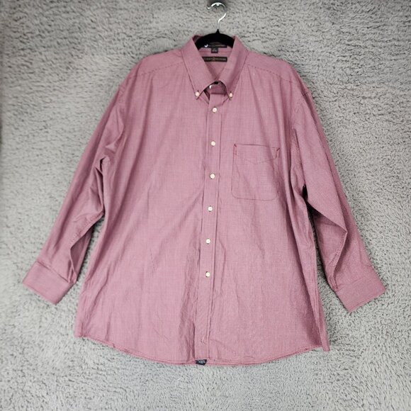 Tommy Hilfiger Shirt Mens 17 Red Check The Lifetime Collar 100% Cotton Button - Picture 1 of 9